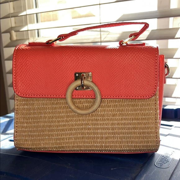 Handbags - Chic Coral and Tan Women's Bag